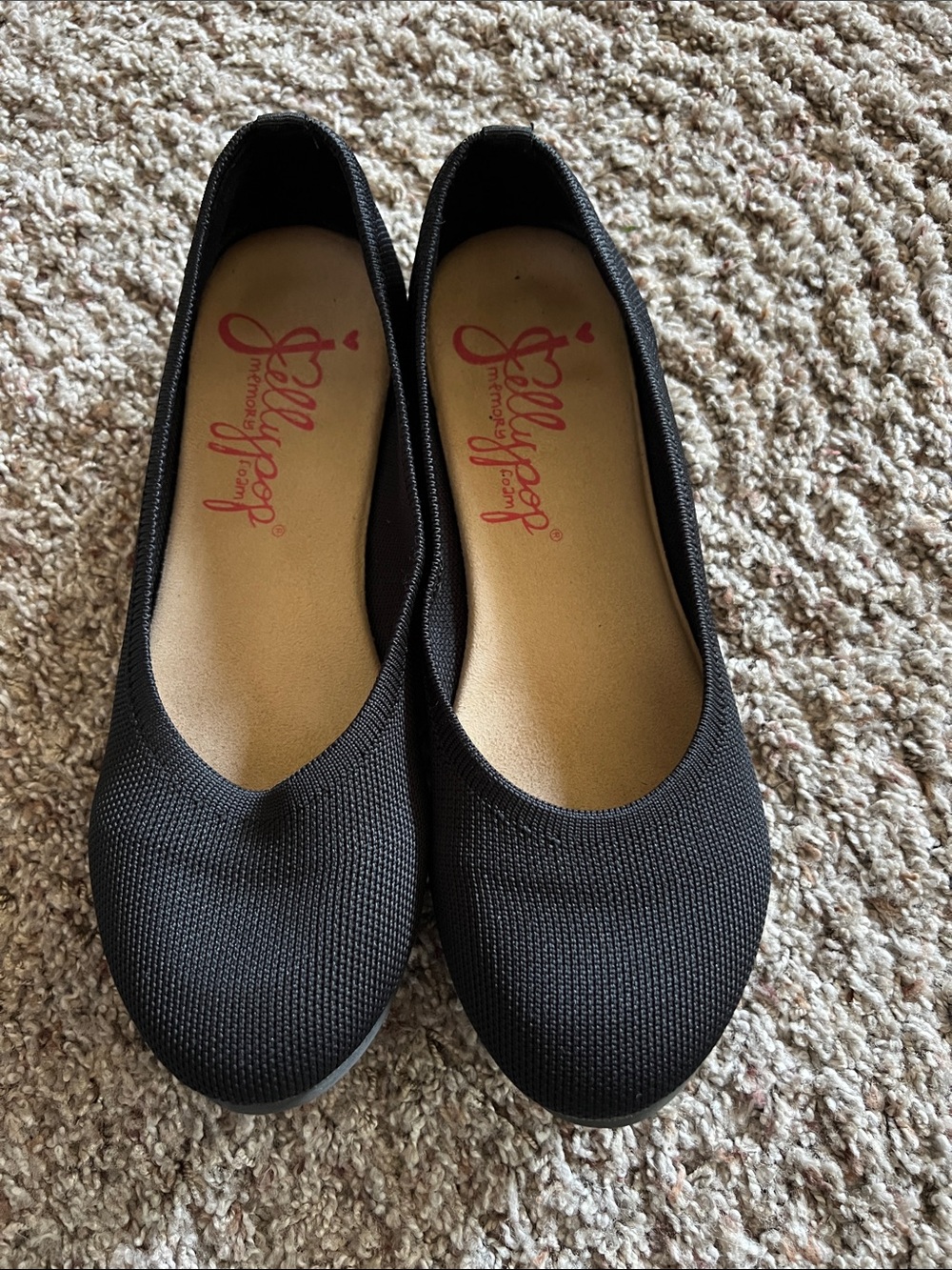 Jelly Pop Black Knit Women's Ballet Flats